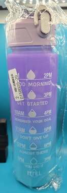 22oz Motivational Water Bottle with Time Marker Flip Top Lid Ombre Gradient
